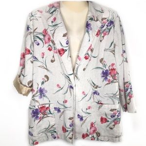 Vintage 90s Cotton Linen Blazer 2X